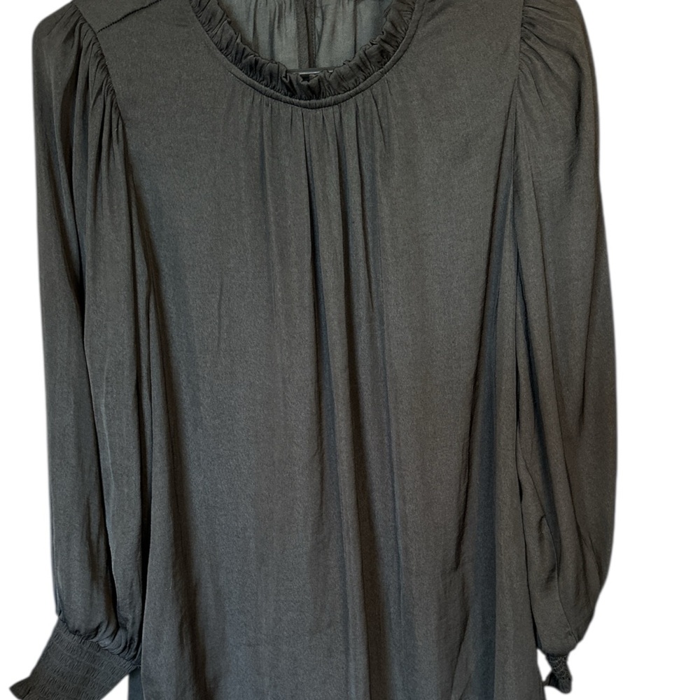 MAISON D’ AMELIE - Ruffled Neck Black Long-Sleeve Blouse